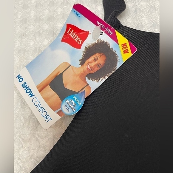 HANES T-Shirt Bra 2XL MHG569 Lightly Lined Wirefree Black Convertible NWT - Picture 4 of 9